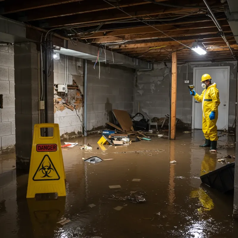 Flooded Basement Electrical Hazard in Boardman, OR Property